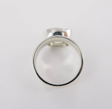 Load image into Gallery viewer, Green Amethyst Offset Ring in silver Ai288s
