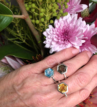 Load image into Gallery viewer, Facetted Band Ring with large Hexagon stone  Ai261H