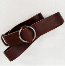 Load image into Gallery viewer, Steel Ring Buckle Chocolate Belt