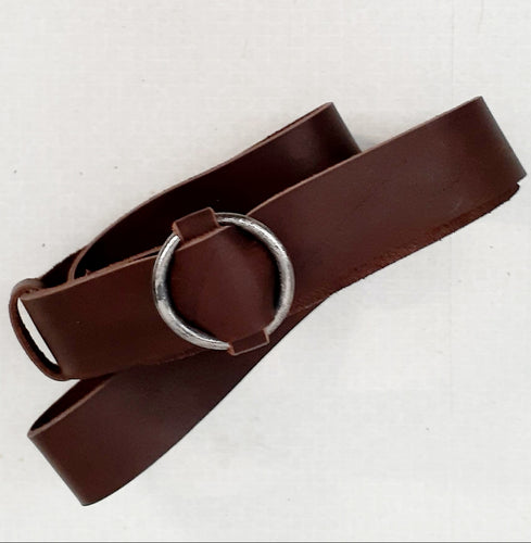 Steel Ring Buckle Chocolate Belt