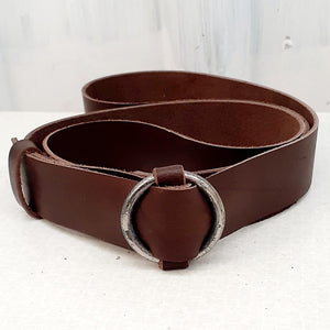 Steel Ring Buckle Chocolate Belt
