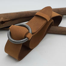 Load image into Gallery viewer, Steel Ring Buckle Tan Belt