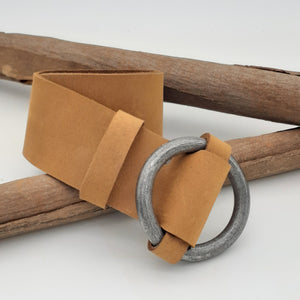 Steel Ring Buckle Tan Belt
