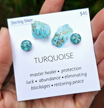 Load image into Gallery viewer, Turquoise Stud Earrings