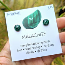 Load image into Gallery viewer, Malachite Stud Earrings