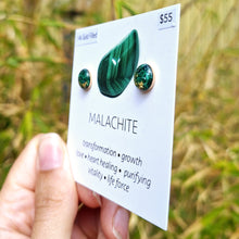 Load image into Gallery viewer, Malachite Stud Earrings