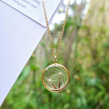 Load image into Gallery viewer, Dandelion Wish Circle Necklace - 14k Gold Plated
