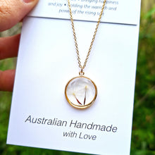 Load image into Gallery viewer, Dandelion Wish Circle Necklace - 14k Gold Plated