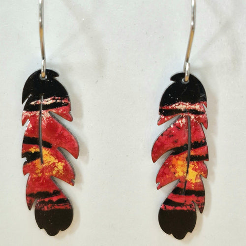 Enamel Red Tail Earrings
