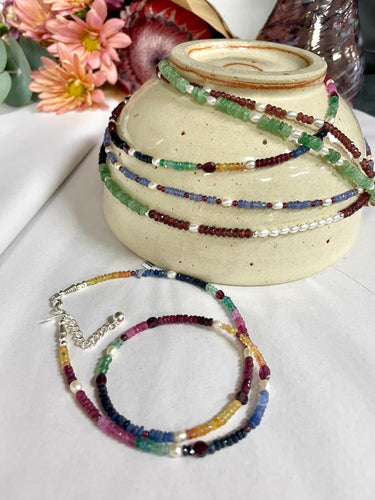 FW Pearl and Gemstone Bead Necklace Ai5