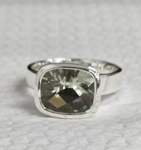 Load image into Gallery viewer, Green Amethyst Ring in silver Ai288s