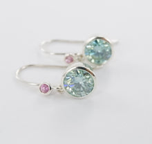 Load image into Gallery viewer, Bella earrings blue Moissanite Ai