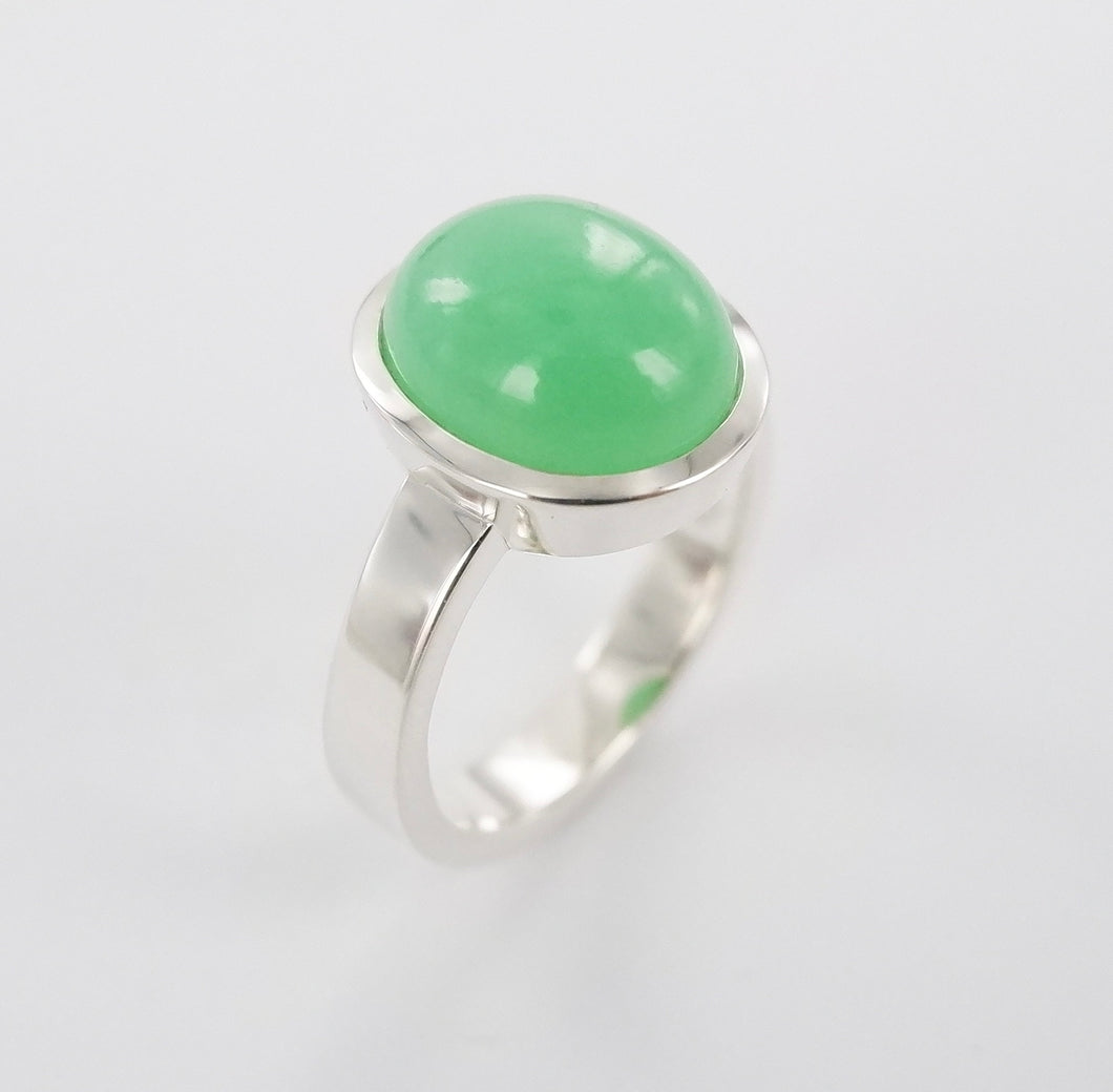 Chrysophase ring Ai290