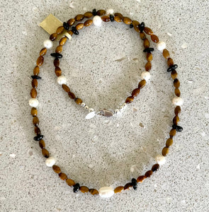 FW Pearl and Gemstone Bead Necklace Ai5