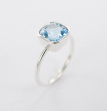 Load image into Gallery viewer, Blue Topaz Cushion Ring Ai207