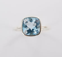 Load image into Gallery viewer, Blue Topaz Cushion Ring Ai207