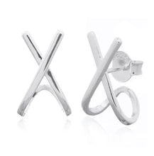 Load image into Gallery viewer, Silver Geometric Earrings Ai
