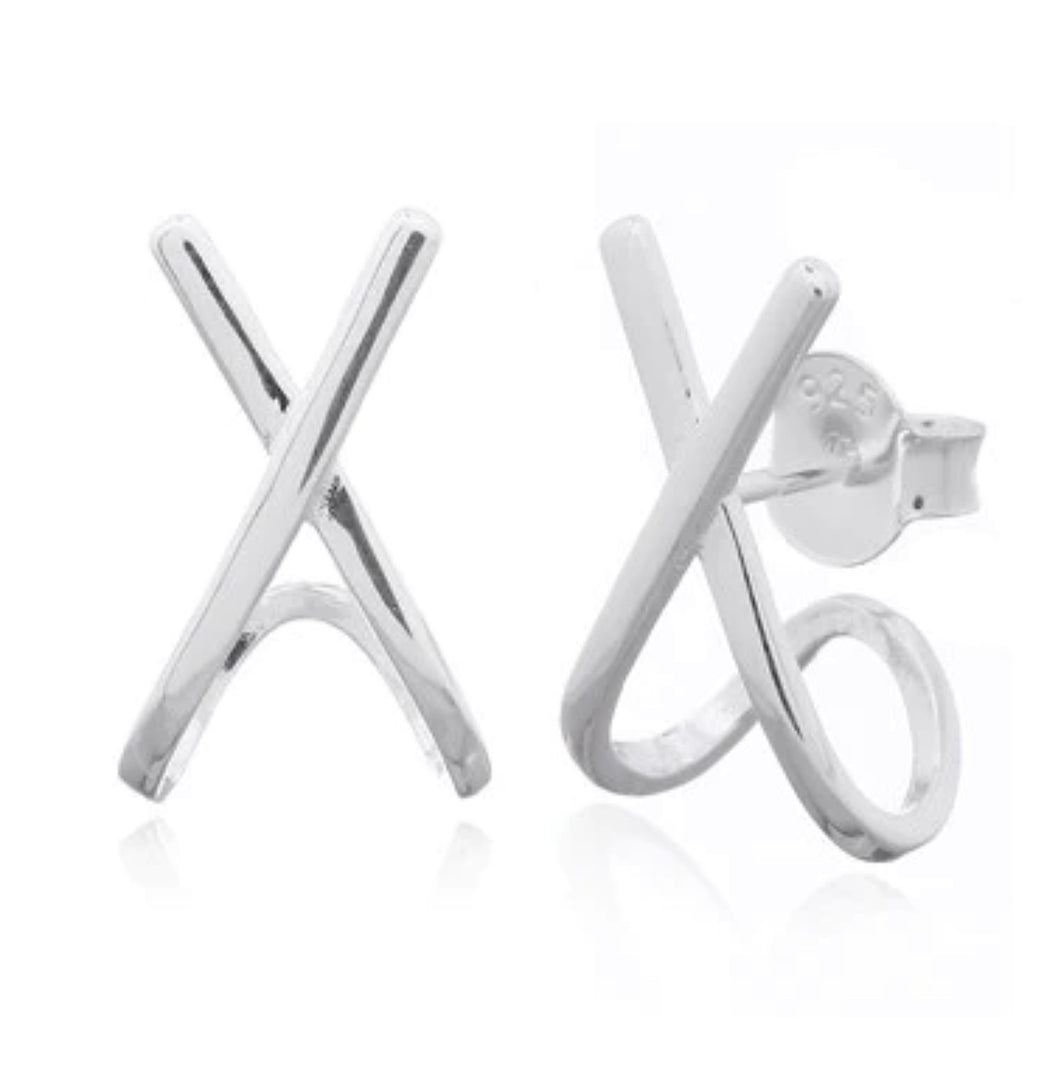 Silver Geometric Earrings Ai