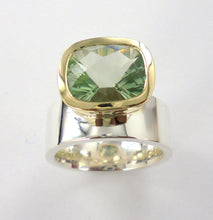 Load image into Gallery viewer, Green Amethyst Offset Ring Ai288