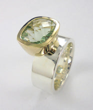 Load image into Gallery viewer, Green Amethyst Offset Ring Ai288
