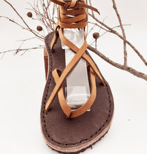 Load image into Gallery viewer, Leather Strappy Roman Sandals
