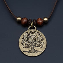 Load image into Gallery viewer, Tree of Life Simple Leather Necklace