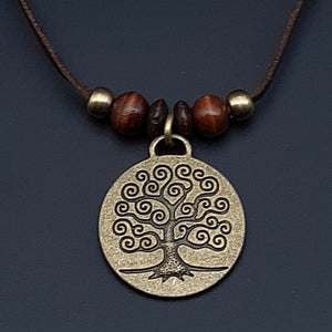 Tree of Life Simple Leather Necklace