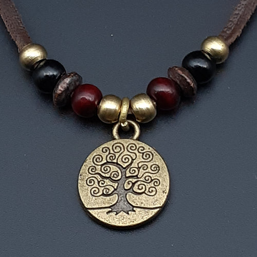 Tree of Life Simple Leather Necklace