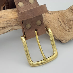 Buffalo Leather Belts Classic Brass
