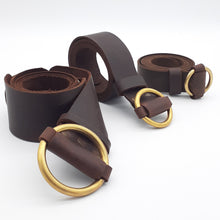 Load image into Gallery viewer, Brass Ring Buckle Chocolate Belt