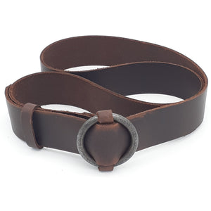 Steel Ring Buckle Chocolate Belt