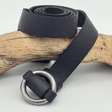 Load image into Gallery viewer, Steel Ring Buckle Black Belt
