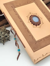 Load image into Gallery viewer, Leather Gemstone A4 Journal