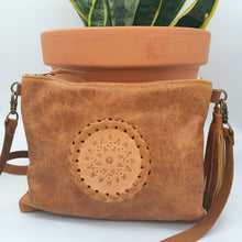 Load image into Gallery viewer, Mandala Leather Zip Bag