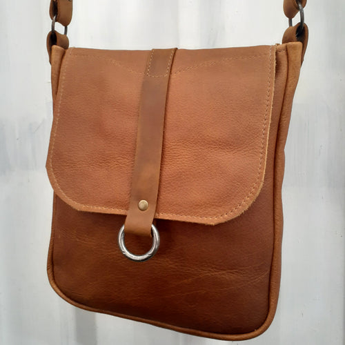 Antique Ring Clasp Leather Bag