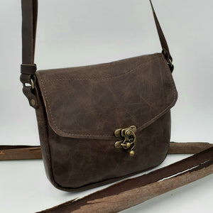 Leather Brass Clasp Bag