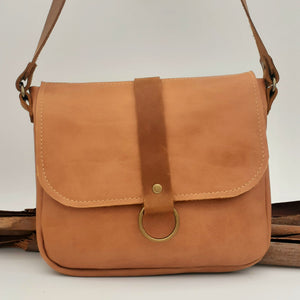 Steel Ring Clasp Leather Bag