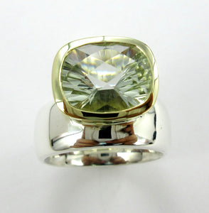 Green Amethyst Offset Ring Ai288