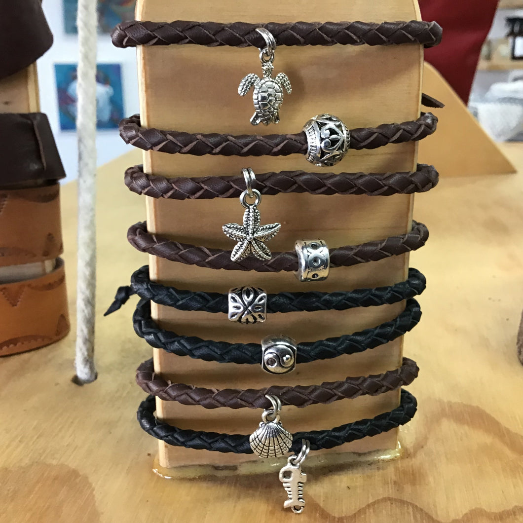 Leather Charm Wristband