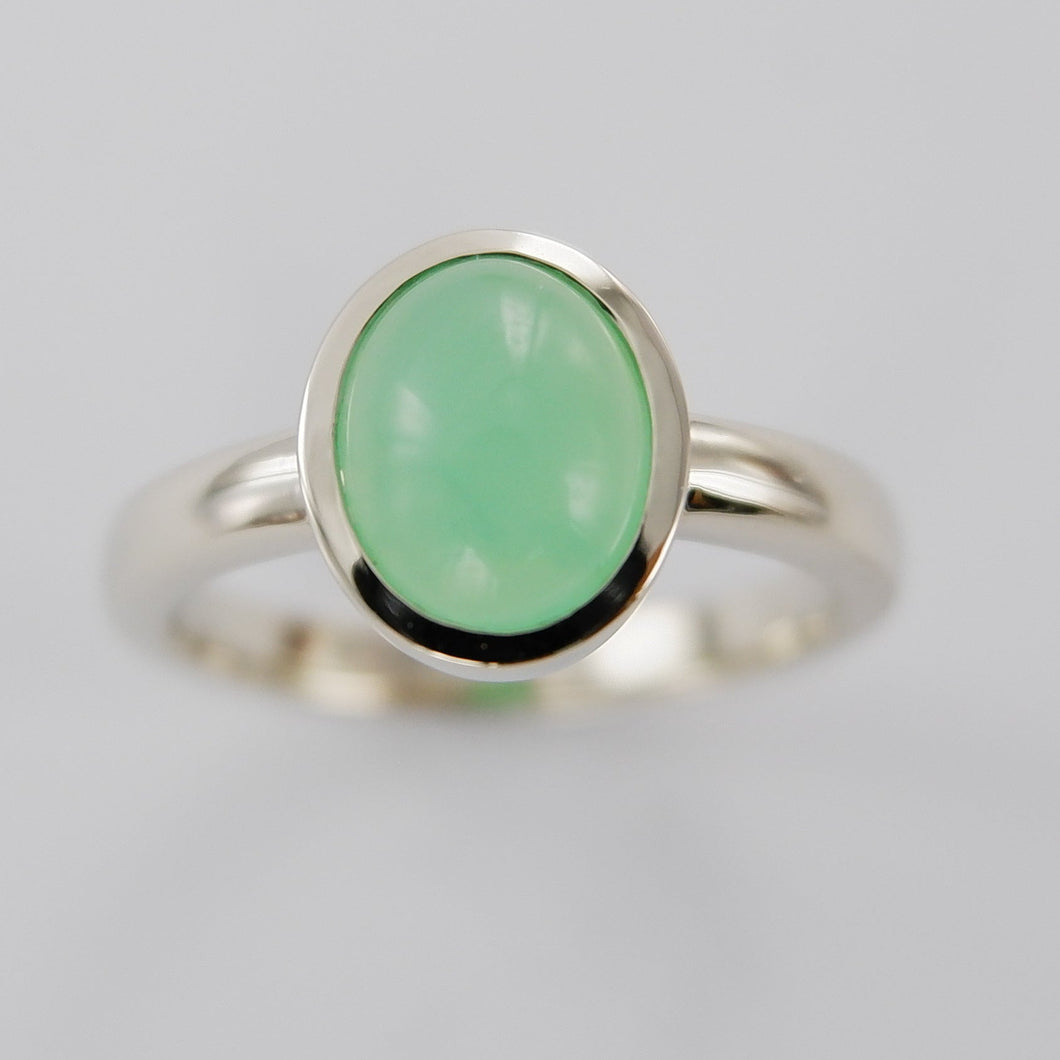Chrysophase ring Ai290
