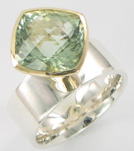 Load image into Gallery viewer, Green Amethyst Offset Ring Ai288