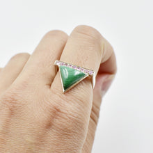 Load image into Gallery viewer, Malachite and Sapphire Ring Ai226