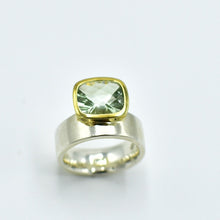 Load image into Gallery viewer, Green Amethyst Offset Ring Ai288