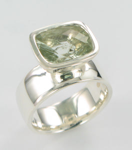 Green Amethyst Offset Ring Ai288