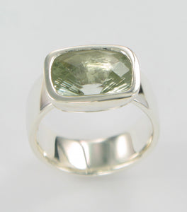 Green Amethyst Offset Ring Ai288