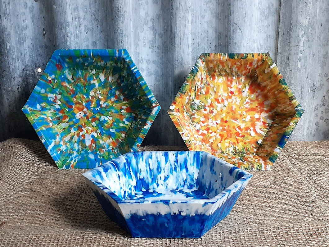 Recycled Plastic Hex Bowl Small