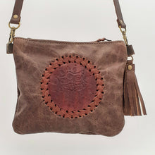 Load image into Gallery viewer, Mandala Leather Zip Bag