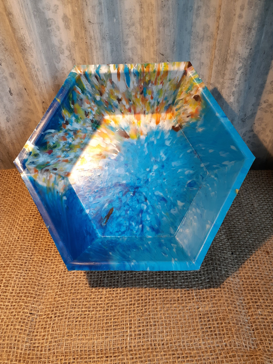 Recycled Plastic Hex Bowl Large