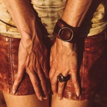 Load image into Gallery viewer, Leather Iron Ring Cuff