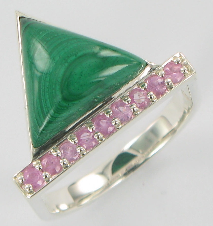 Malachite and Sapphire Ring Ai226